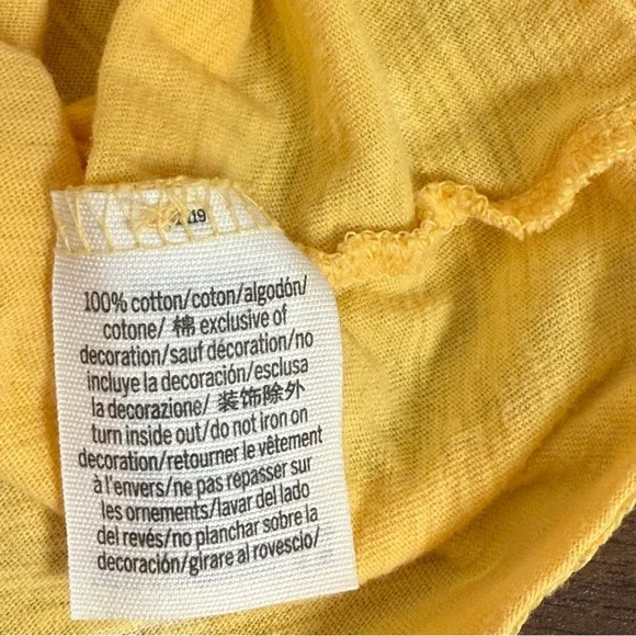 Victoria’s Secret PINK Yellow Daisy Print Tee Shirt Women’s Large Summer Casual - Picture 7 of 9